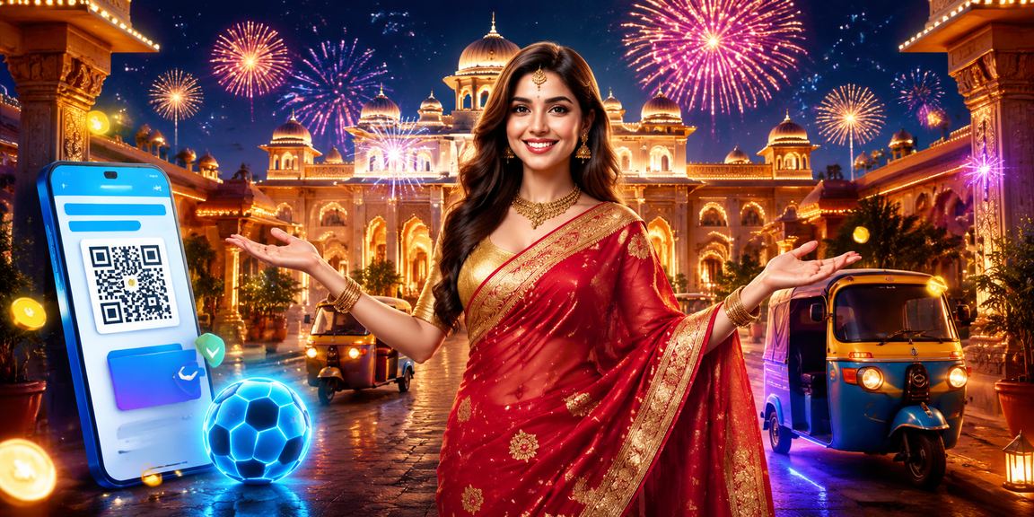 Indian woman betting on football using mobile at mem0 platform